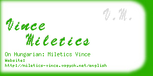 vince miletics business card
